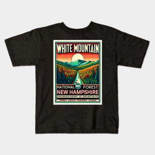 White Mountain National Forest New Hampshire Conway Lincoln Franconia Jackson NH Kids T-Shirt